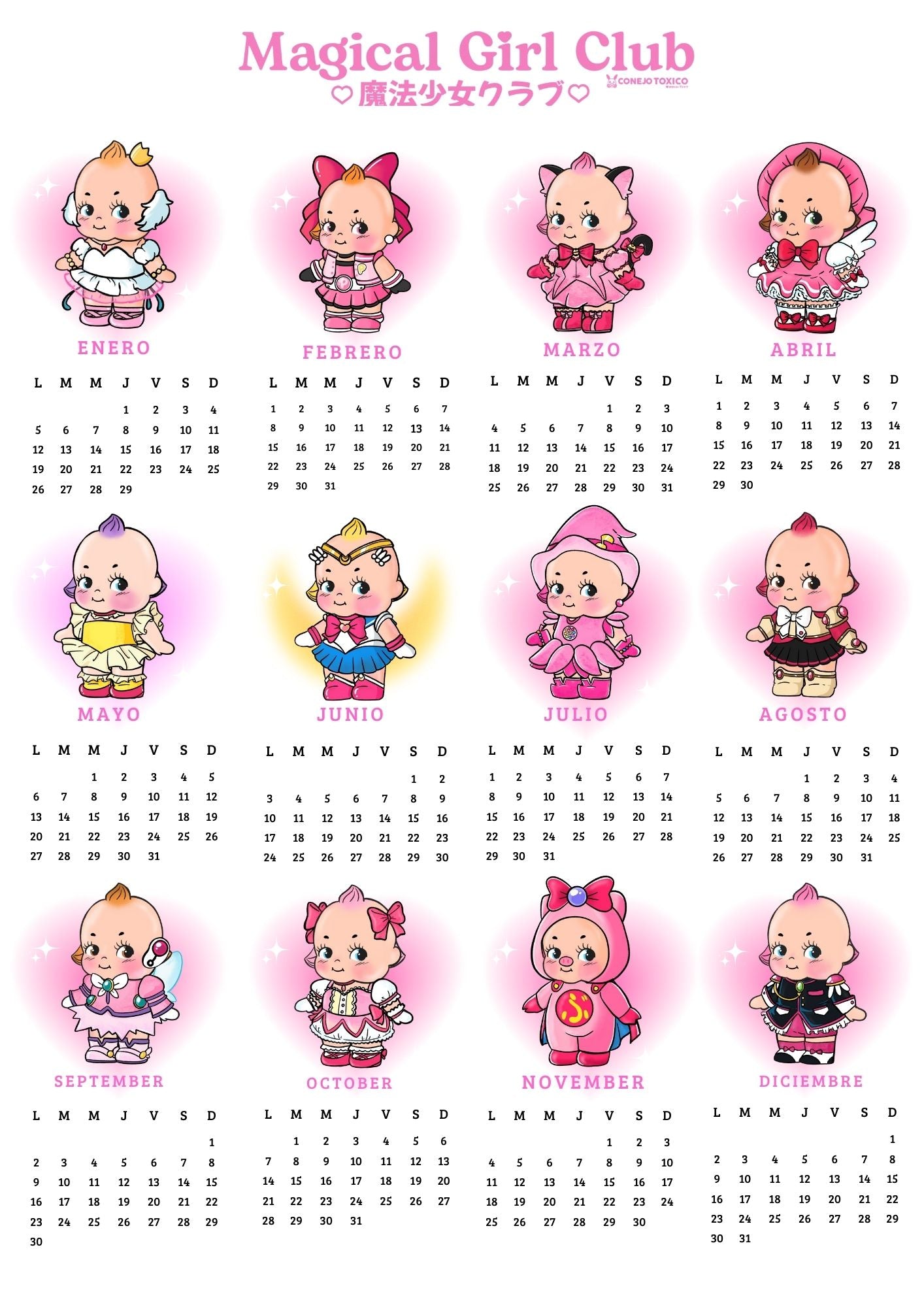 Calendario GRATIS KewPie Magical Girl Anime DIGITAL