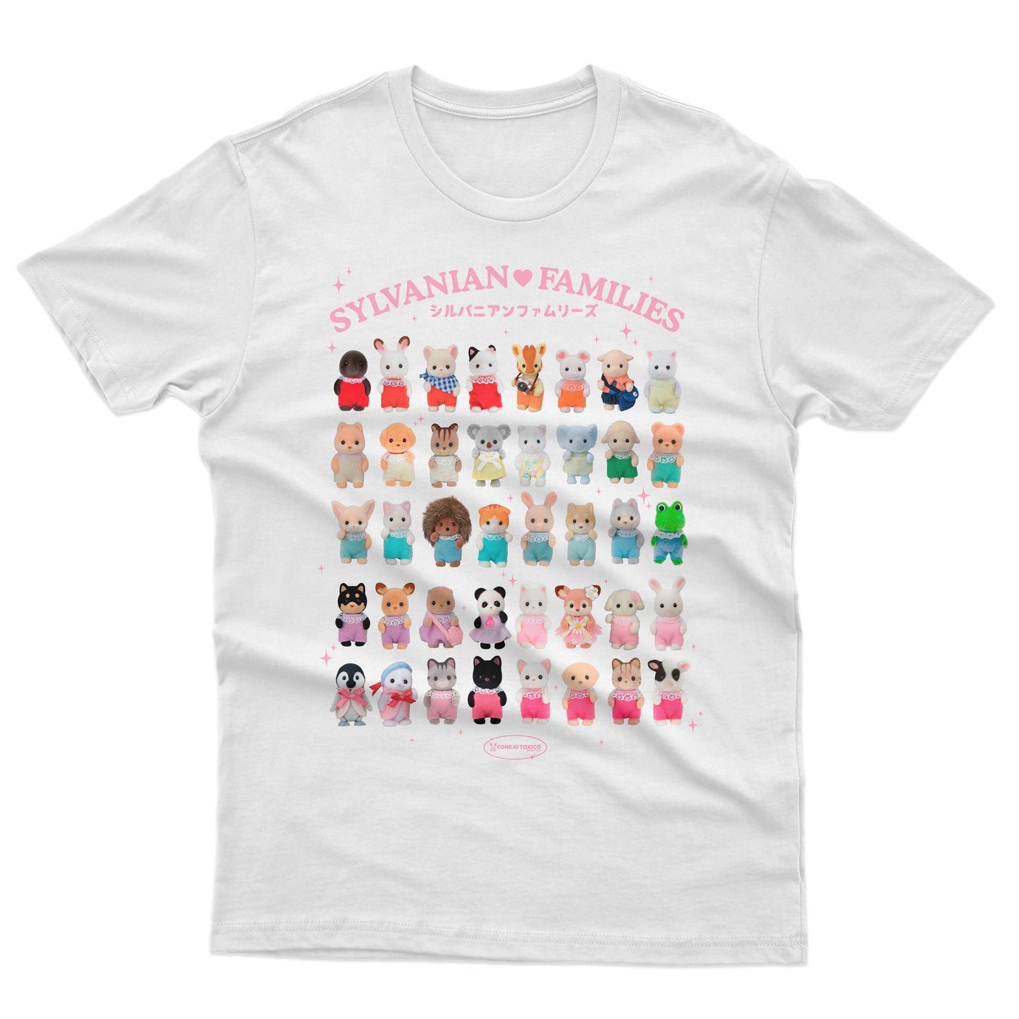 Playera blanca Unisex Sylvanian kawaii