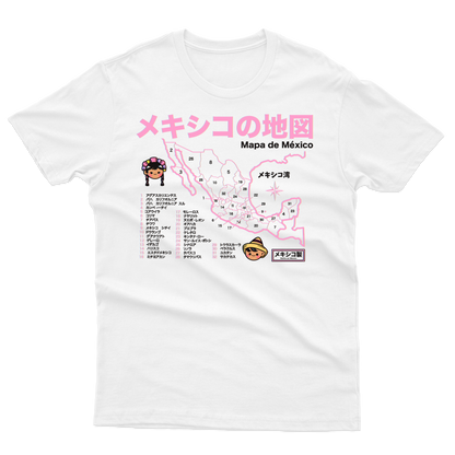 Playera Mapa México Japonés  Anime Manga Corta Unisex