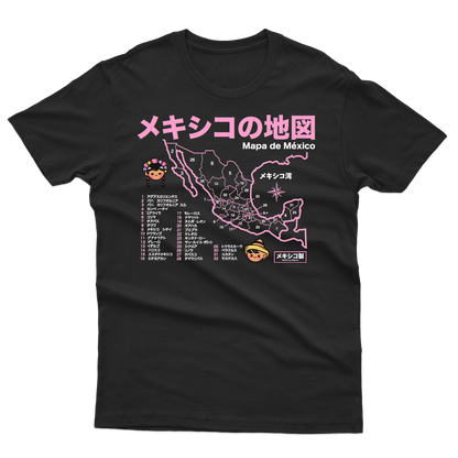 Playera Mapa México Japonés  Anime Manga Corta Unisex