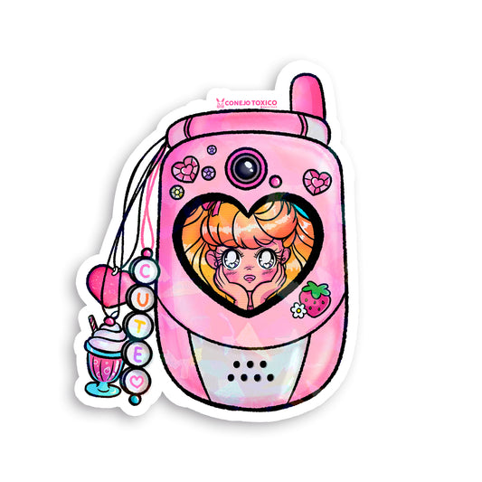 Sticker Celular Barbie Rosa kawaii